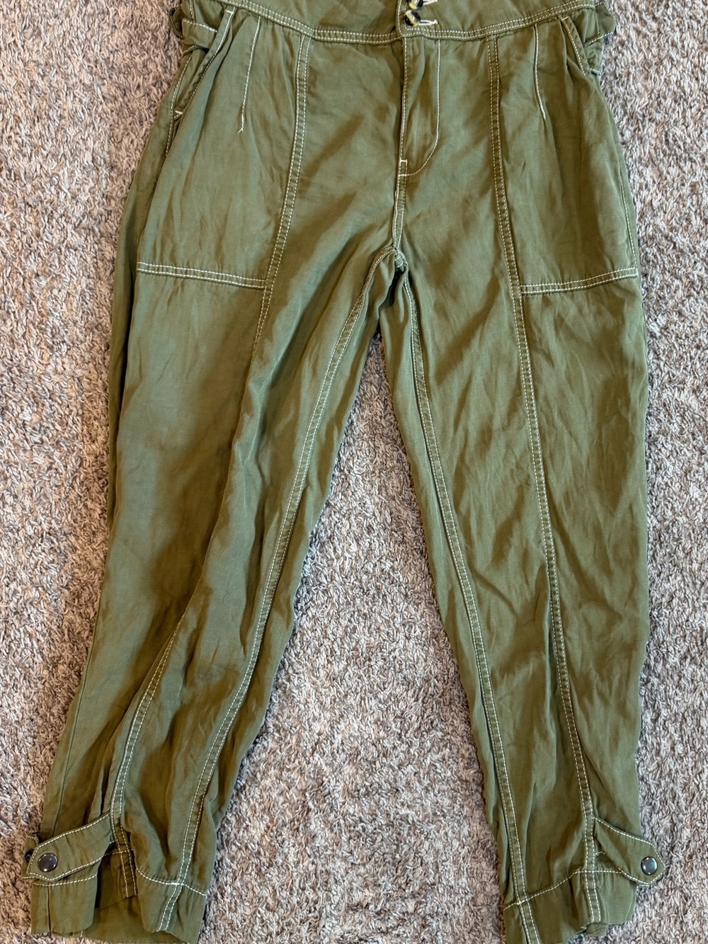 Anthropologie Olive Green Cargo Pants
